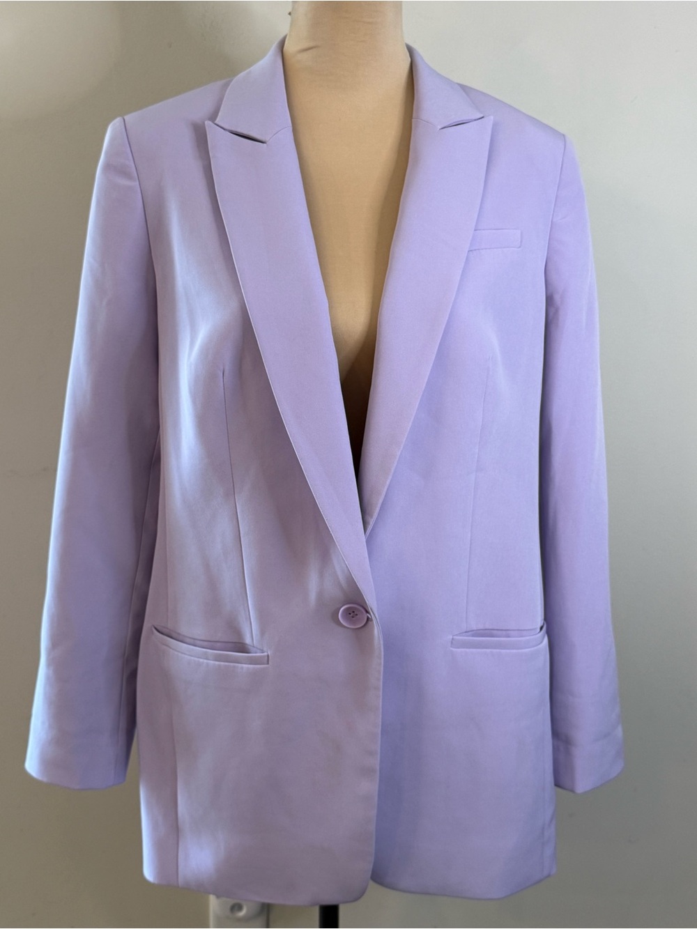 Express purple blazer pockets split hem cottage Whimsigoth career preppy SZ M